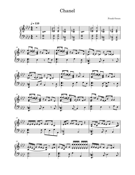 chanel piano|Chanel – Frank Ocean Sheet music for Piano (Solo) Easy.